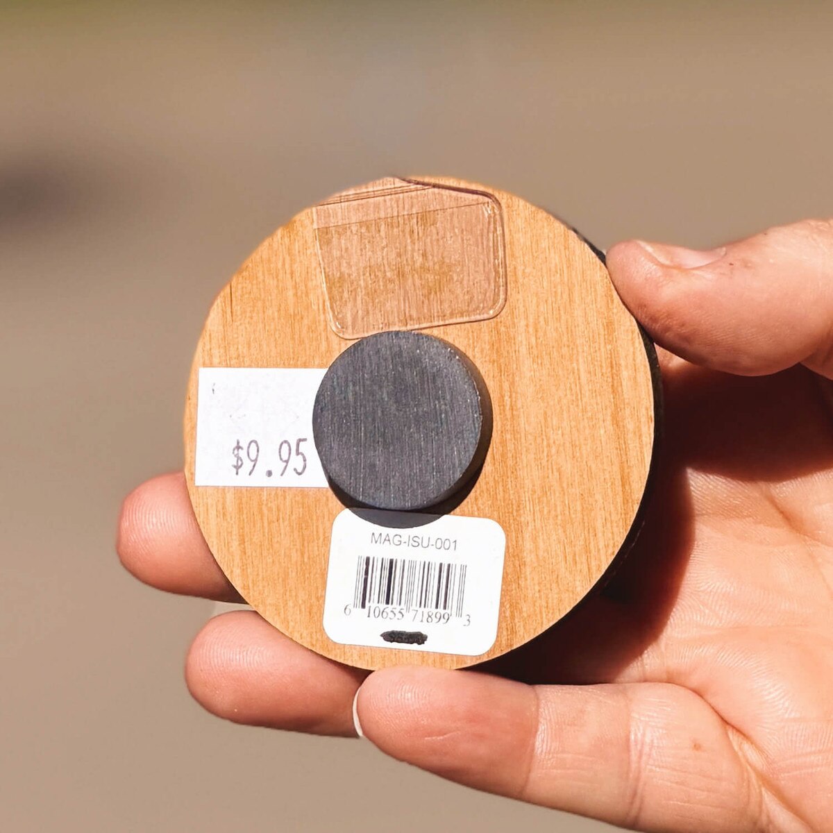 I-state Wood Magnet back